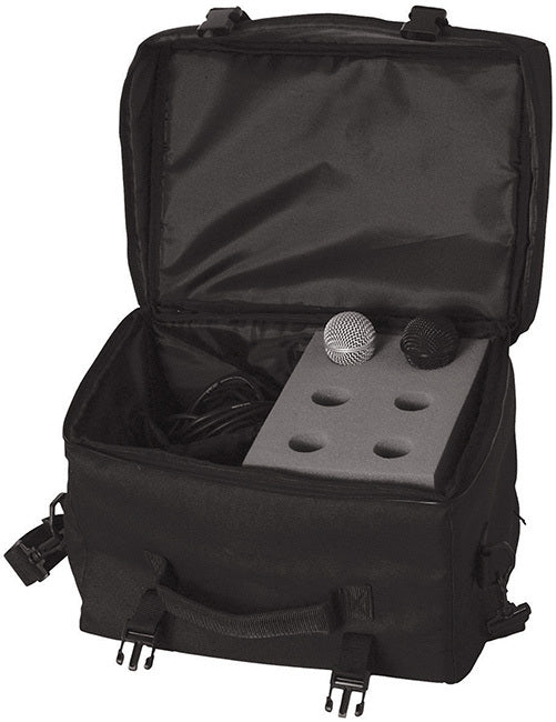On Stage 6-Space Microphone Bag w/ Cable Compartment