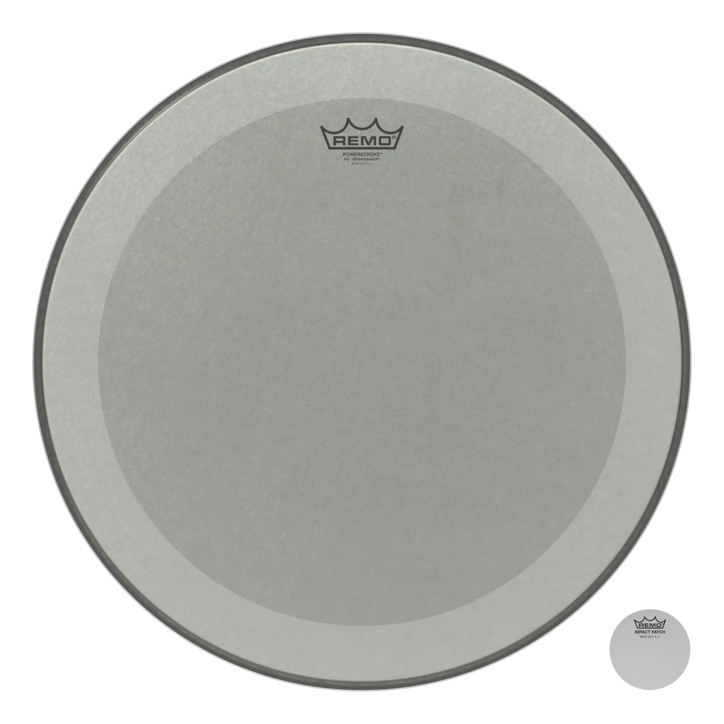 Remo Powerstroke P3 Ebony Bass Drumhead w/ Dynamo Ring, 20"