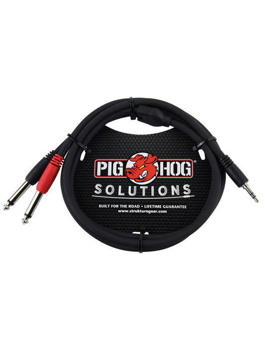 3ft Stereo Breakout cable 3.5mm to Dual Mono 6.3mm Cable