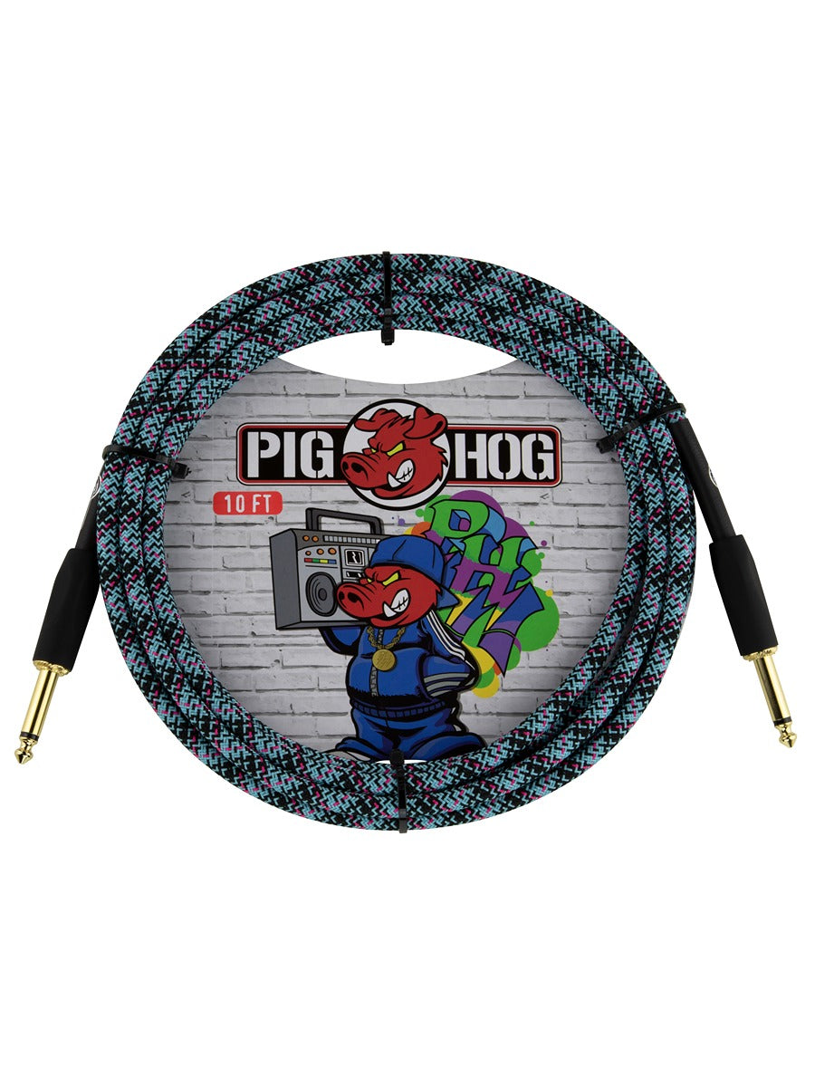 Pig Hog Graffiti Blue Instrument Cable- 10ft