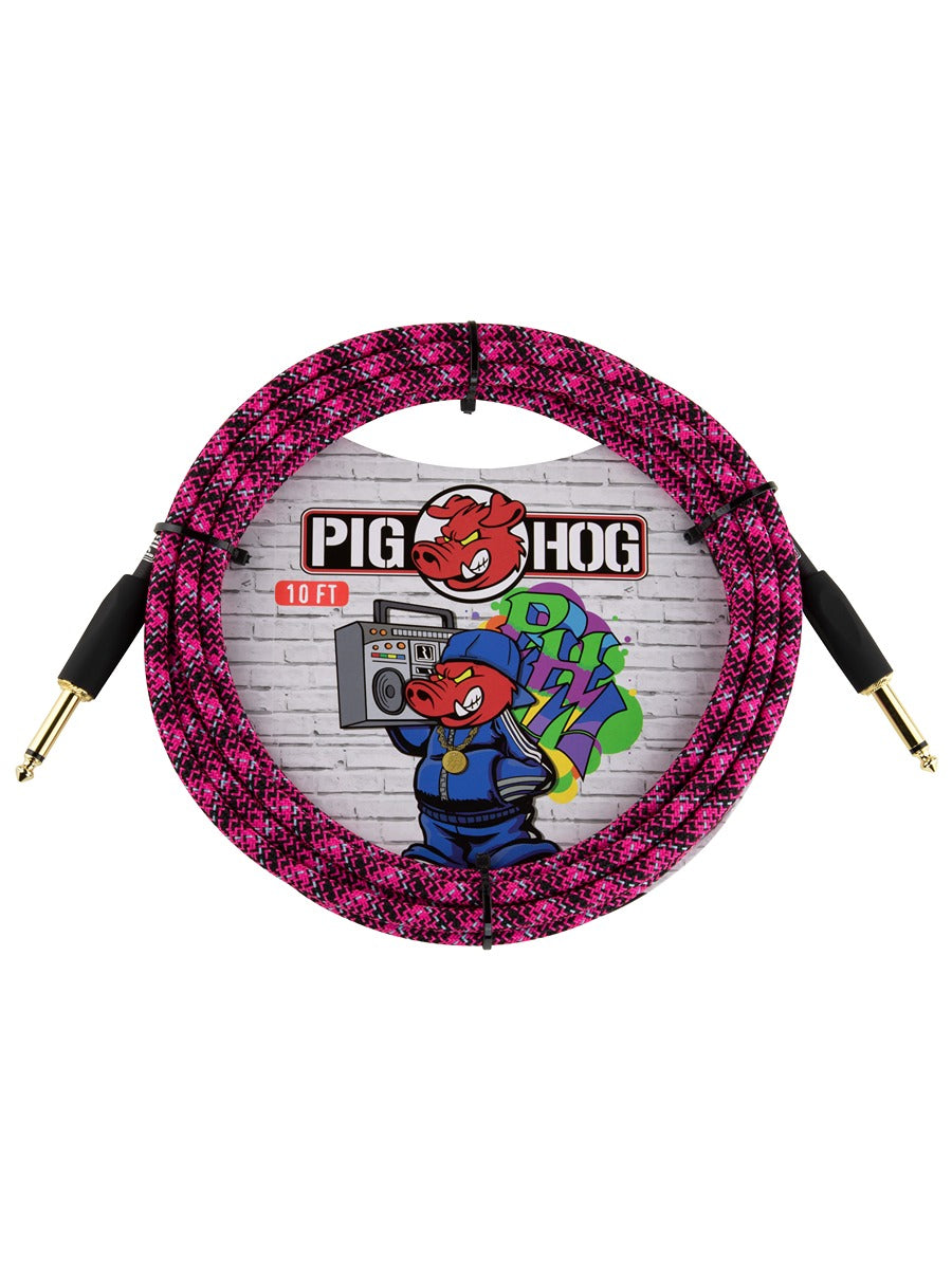 Pig Hog Graffiti Pink Instrument Cable- 10ft