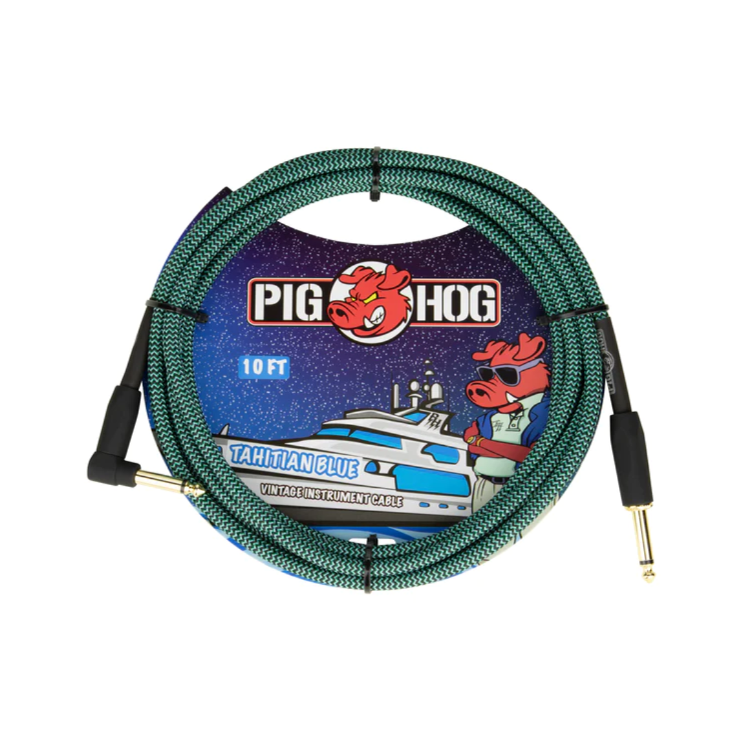 Pig Hog "Tahitian Blue" Instrument Cable, 10ft. RA