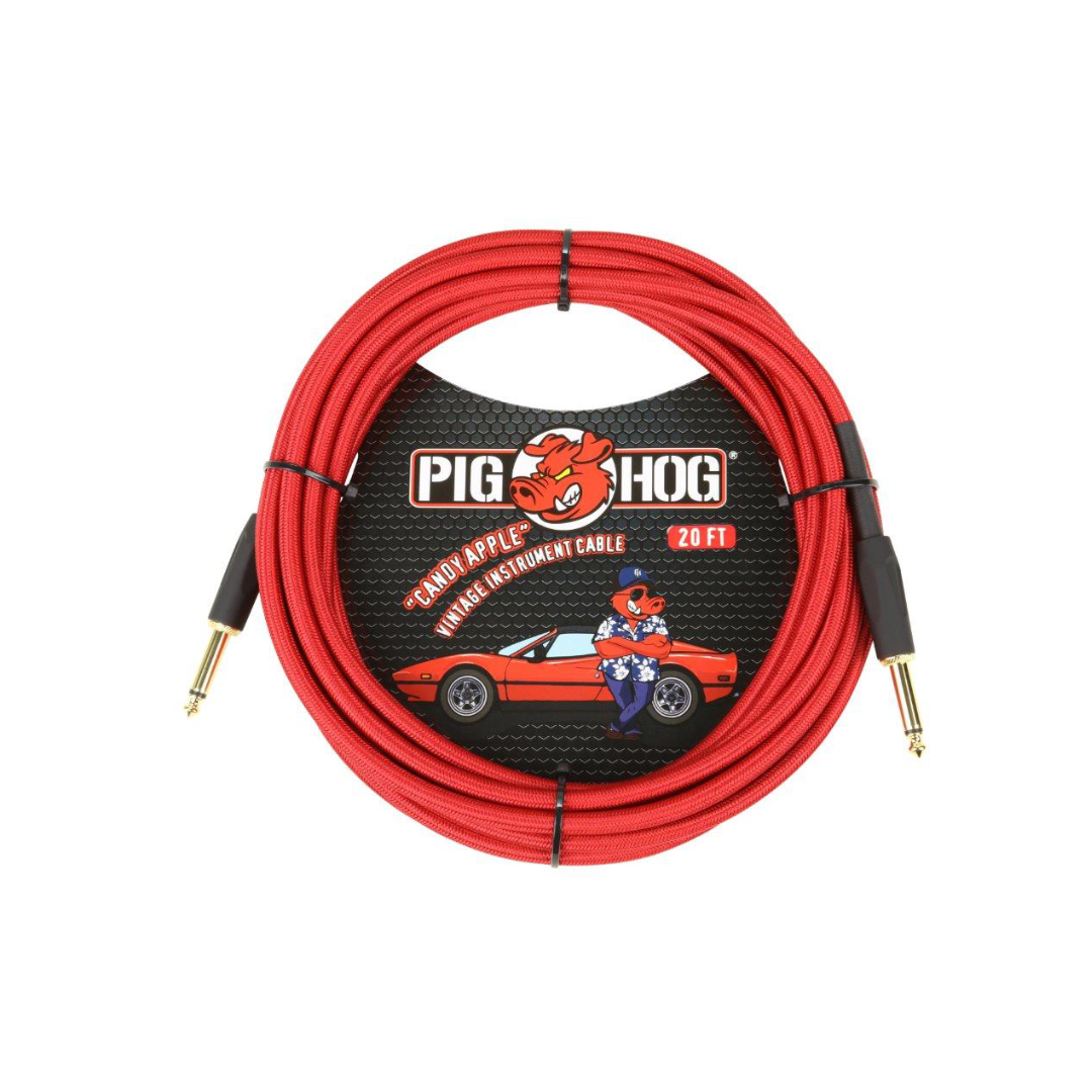 Pig Hog "Candy Apple Red" Instrument Cable, 20ft