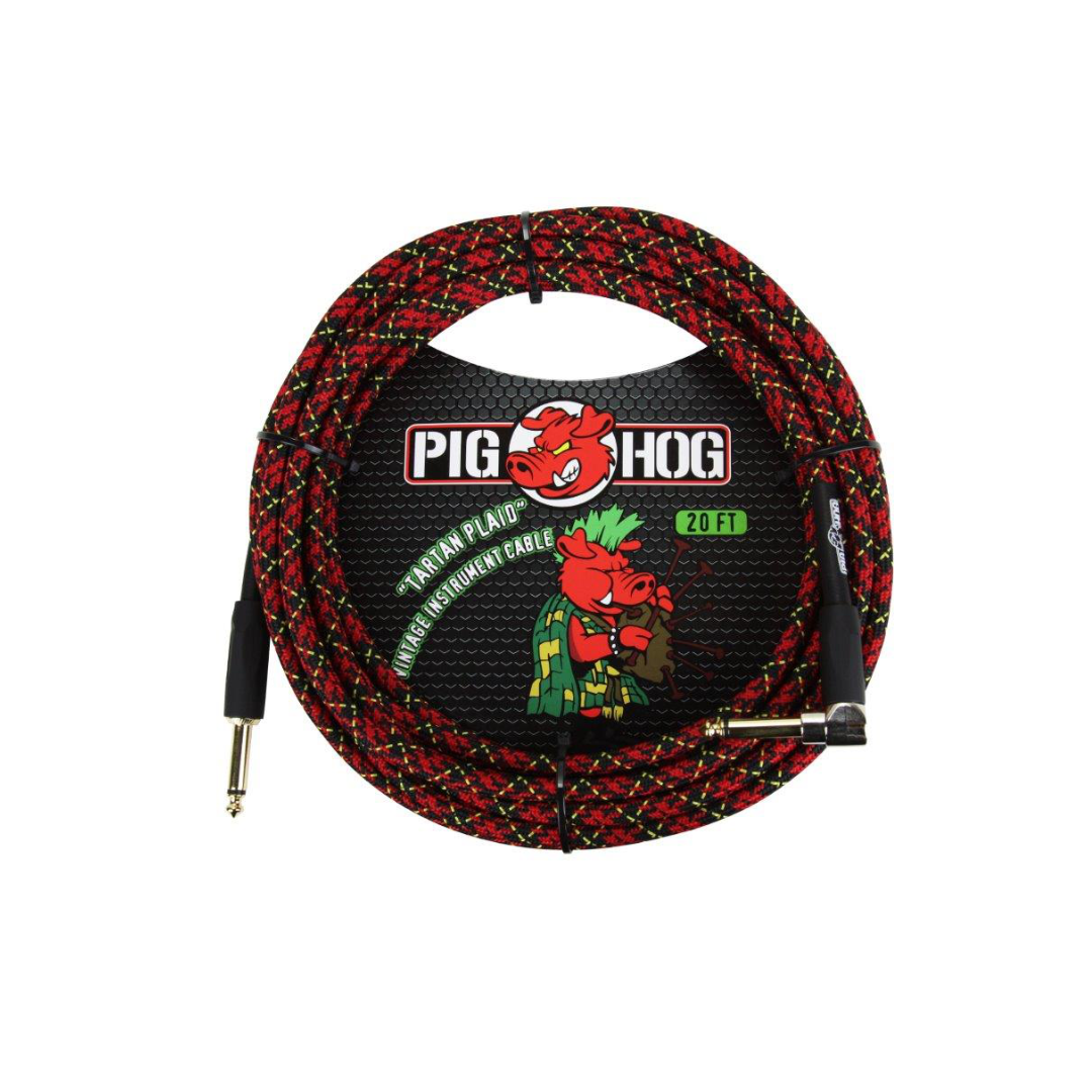Pig Hog "Tartan Plaid" Instrument Cable, 20ft. Right Angle