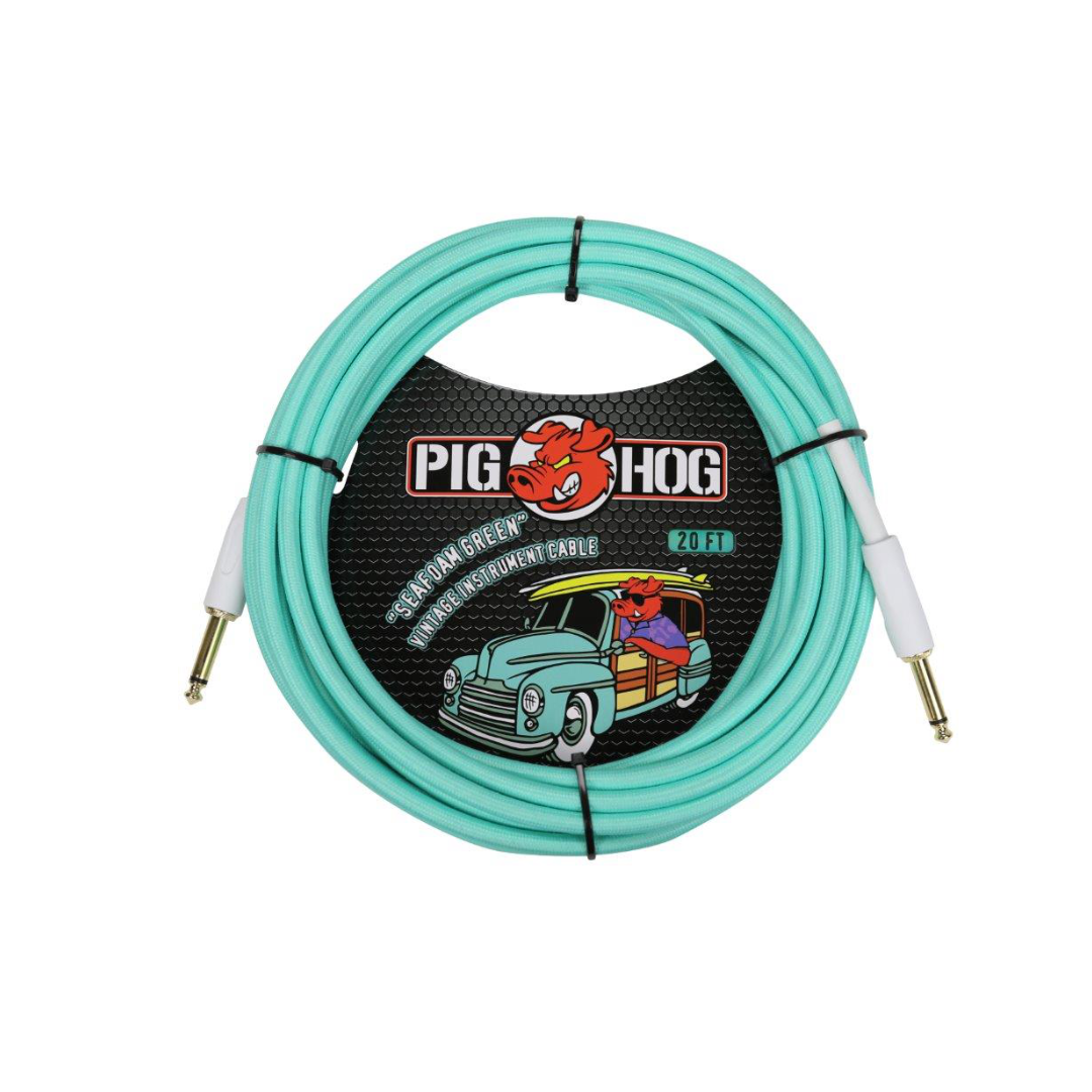 Pig Hog "Seafoam Green" Instrument Cable, 20ft