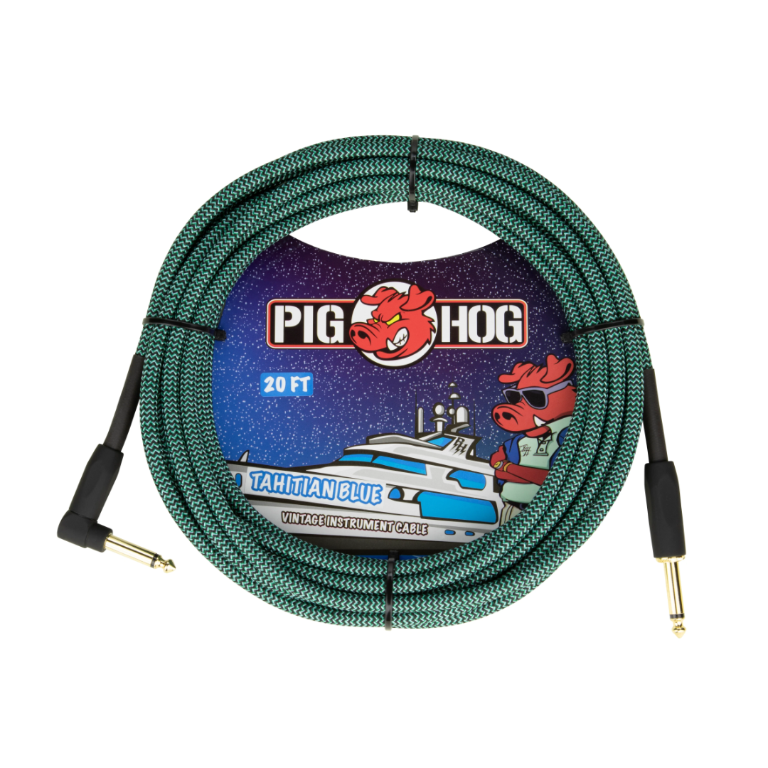 Pig Hog "Tahitian Blue" Instrument Cable, 20ft. RA
