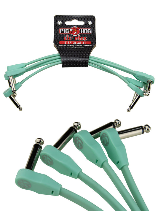 Pig Hog low profile patch cable 6' Seafoam Green