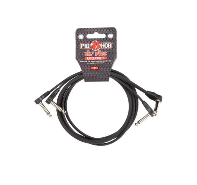 Pig Hog Lil' Pigs Low Profile 3ft patch cables, 2pk