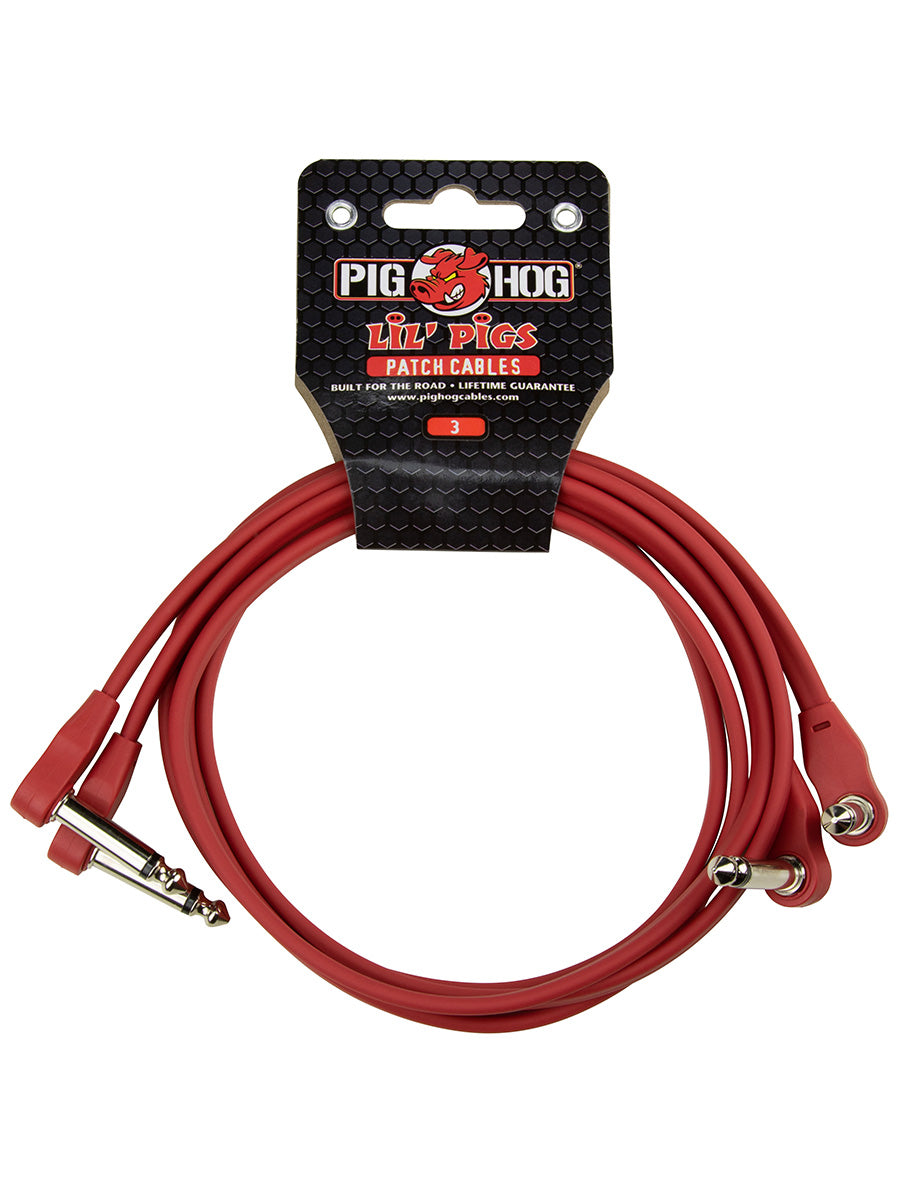 Pig Hog Low Profile Patch 3ft Candy Apple Red