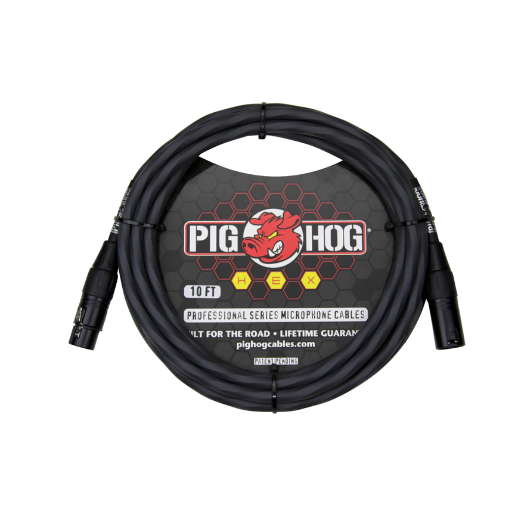 Pig Hog Hex Series Mic Cable, 10ft - Grey