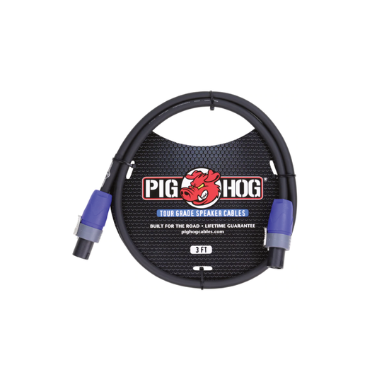 Pig Hog Speaker Cable, 3ft (14 gauge wire) - SPEAKON