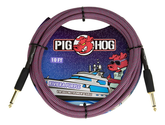 Pig Hog 10ft Instrument Cable (Straight angle) - Riviera Purple