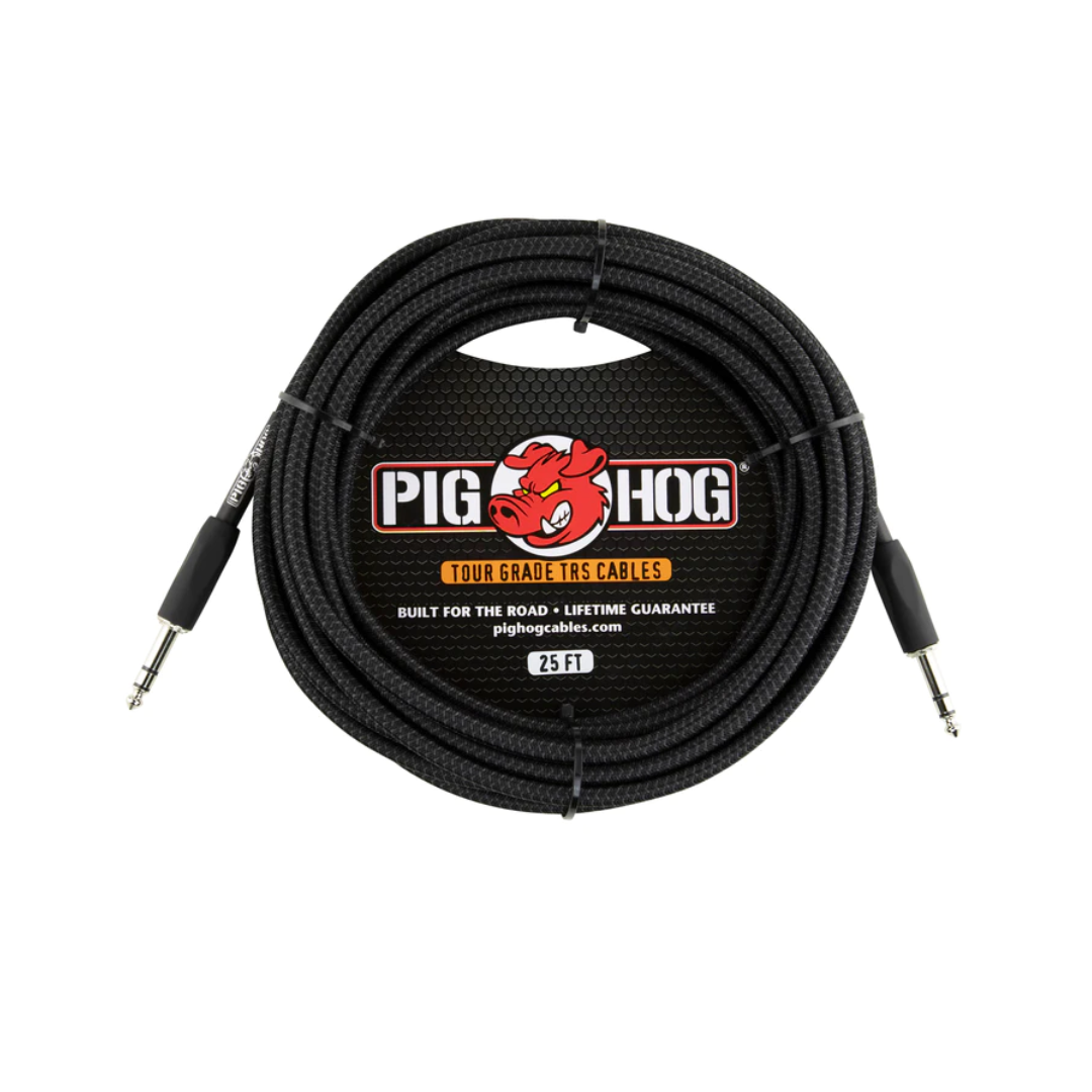Pig Hog Vintage Series “Black Woven” TRS Cable, 25 ft