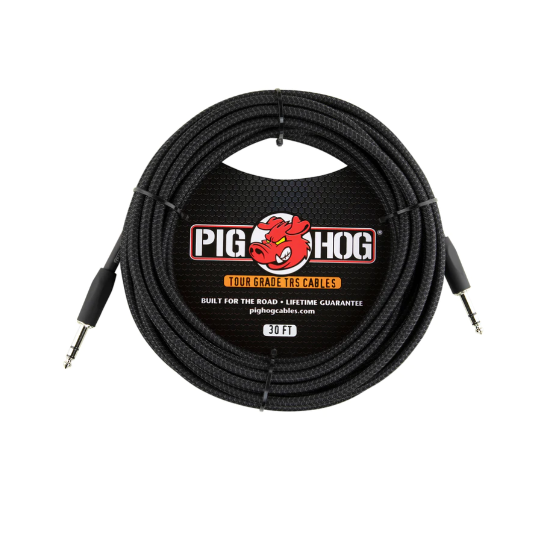 Pig Hog Vintage Series “Black Woven” TRS Cable, 30 ft