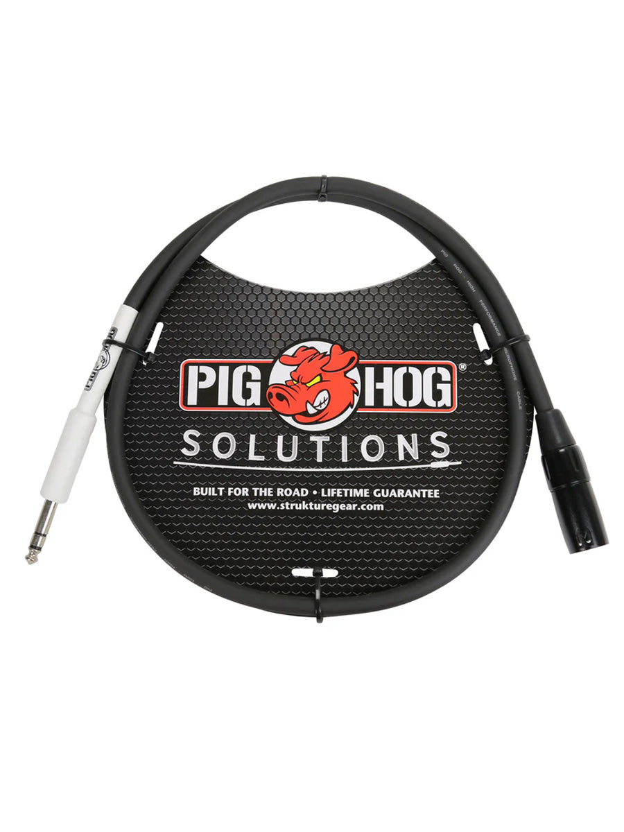 Pig Hog Cable - XLR male to 1/4" TRS, 3ft