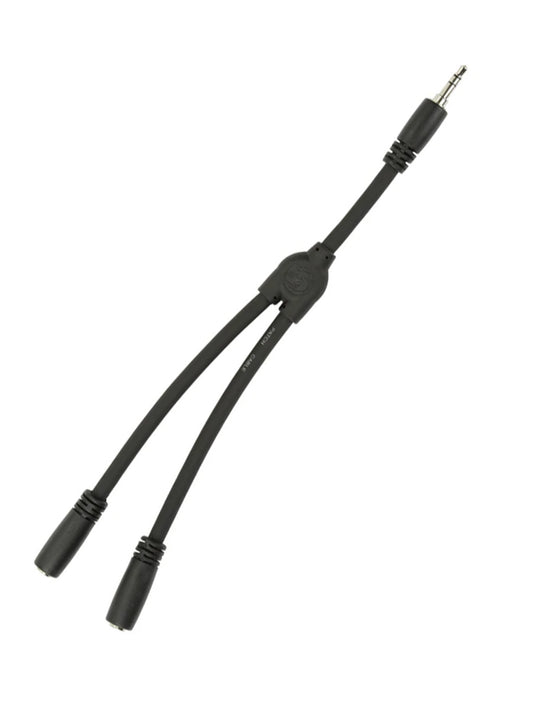 6" Y Cable, Stereo 3.5MM(M)-Dual 3.5mm (F)