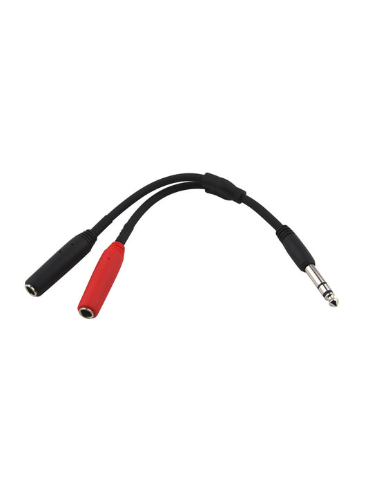 6" Y Cable, Stereo 1/4"(M)-Dual Mono 1/4"(F)