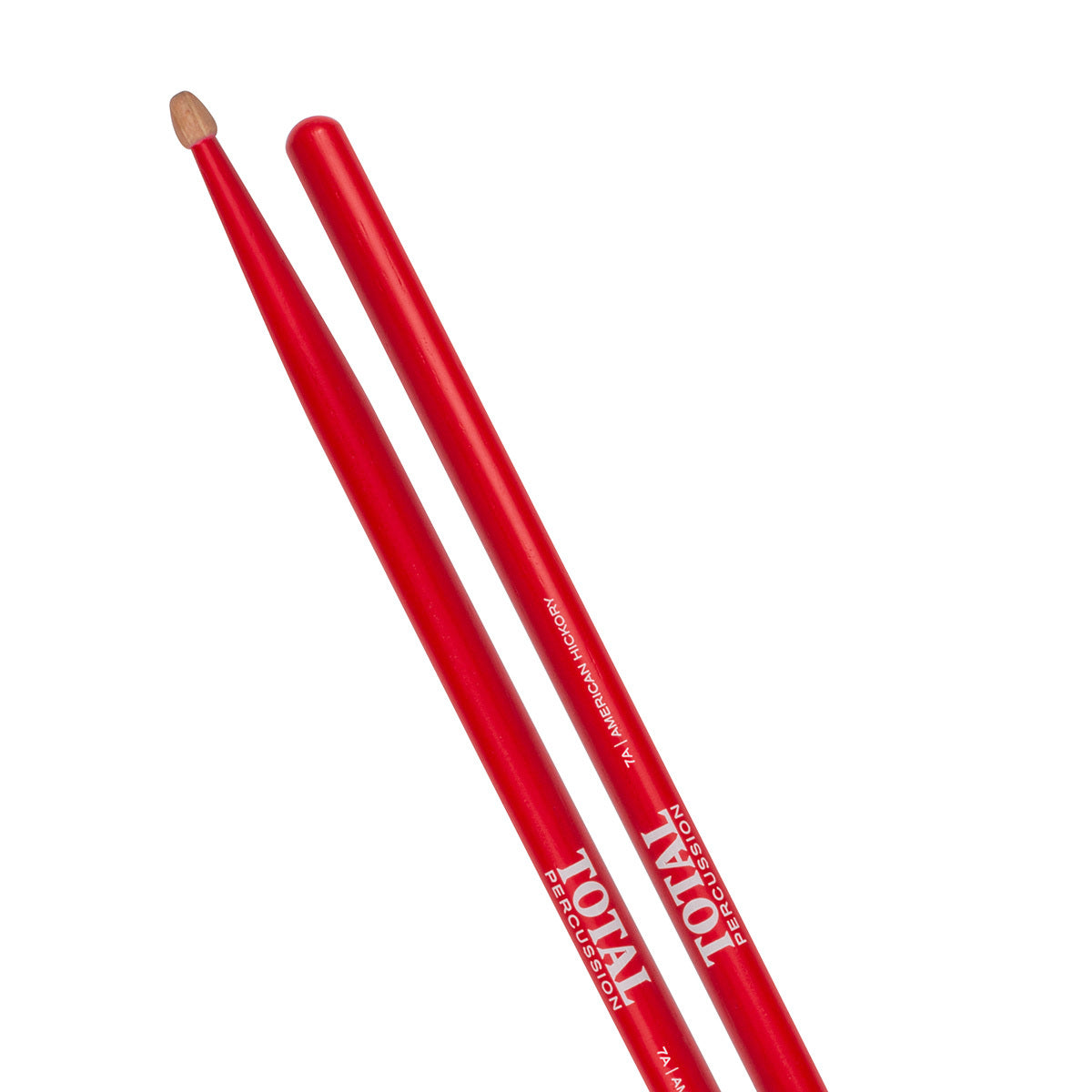 Total Percussion 7A Hickory Drumsticks - Red / Wood Tip
