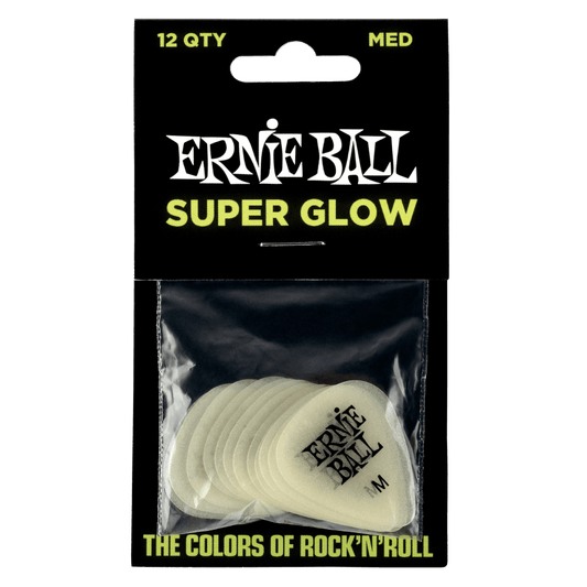 Ernie Ball Super Glow Cellulose Picks - 12 pack (Medium)