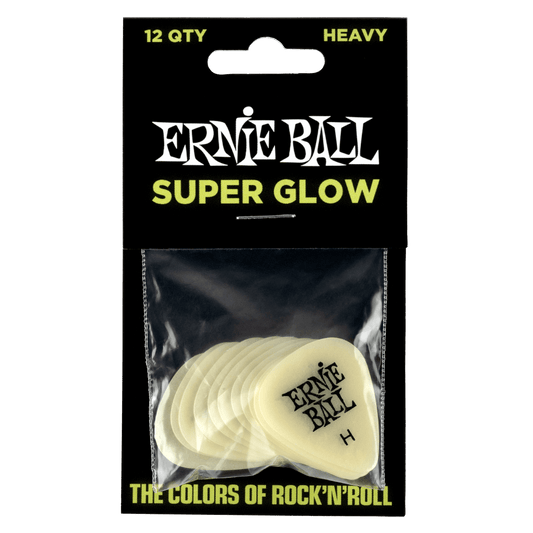 Ernie Ball Super Glow Cellulose Picks - 12 pack (Heavy)