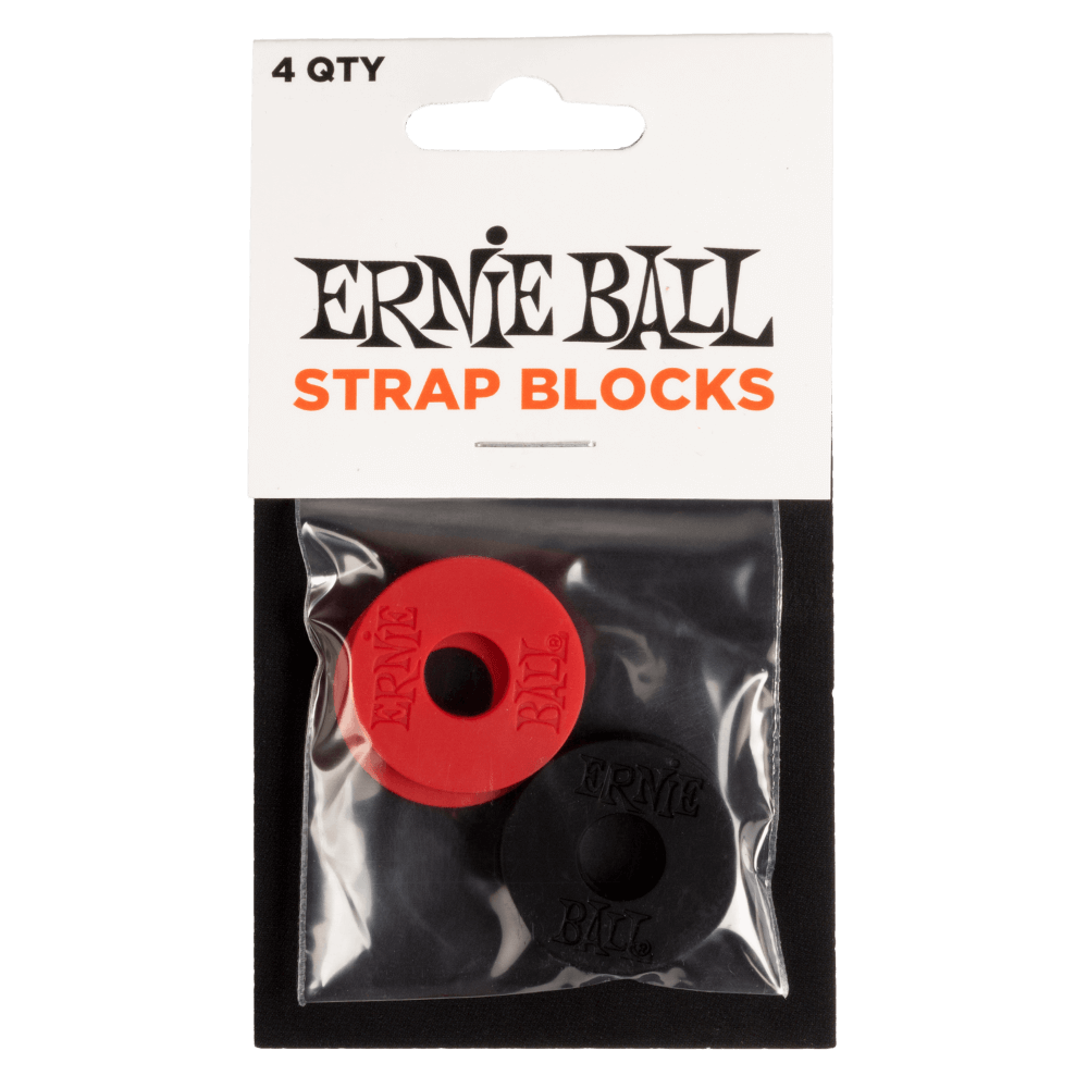 Ernie Bal Strap Blocks - Red/Black (4pk)