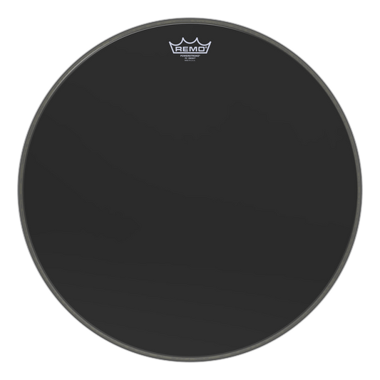 Remo Powerstroke P3 Ebony (front) Bass Drumhead w/ Dynamo Ring, 20"