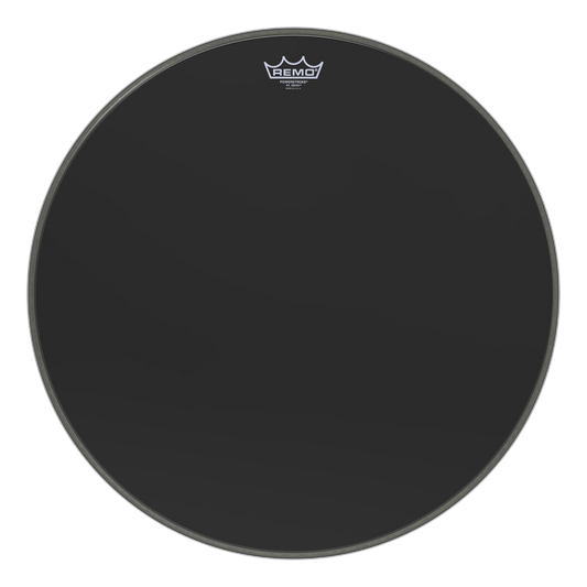 Remo Powerstroke P3 Ebony (front) Bass Drumhead w/ Dynamo Ring, 24"