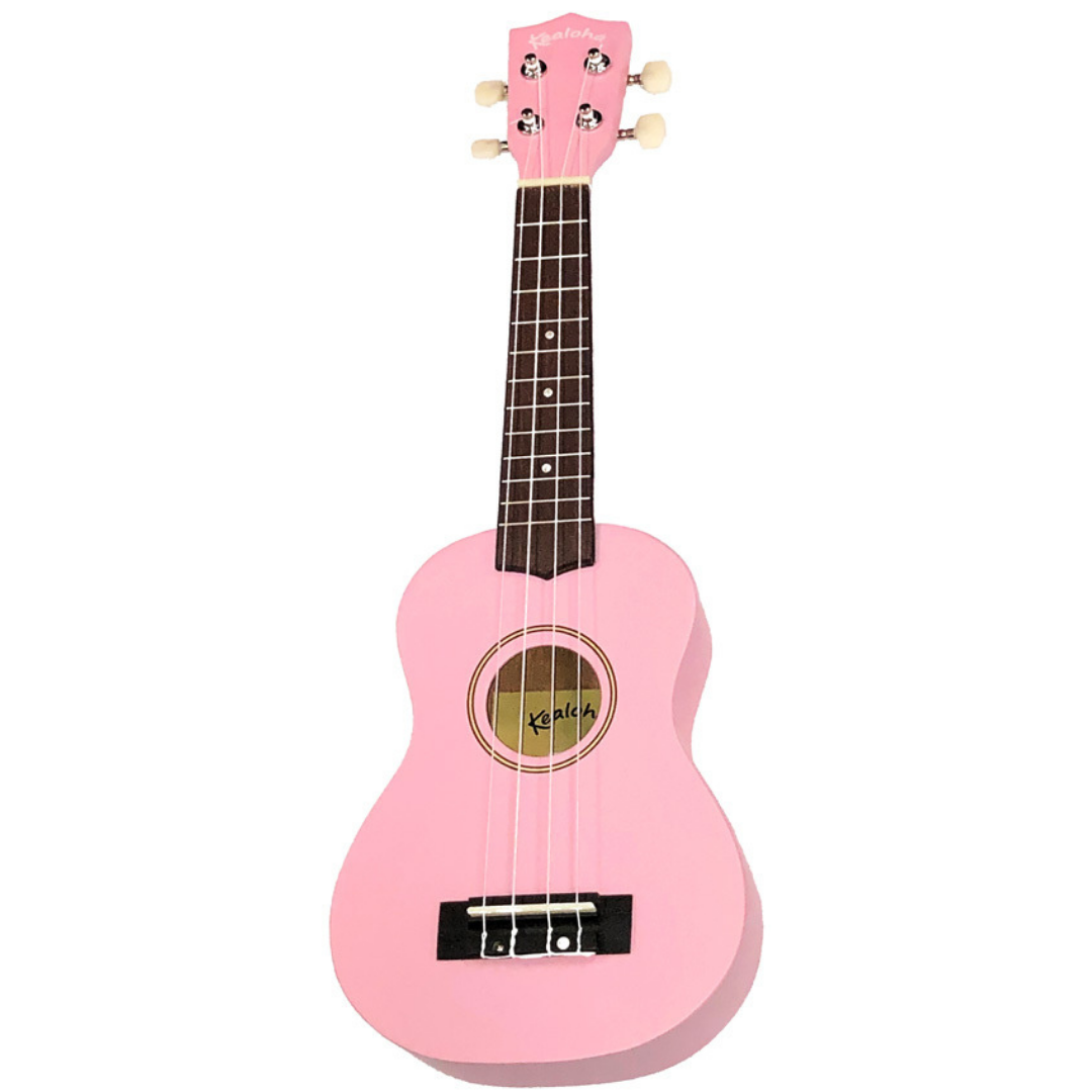 Kealoha Wooden Coloured Series Soprano Ukulele with Bag - Pink